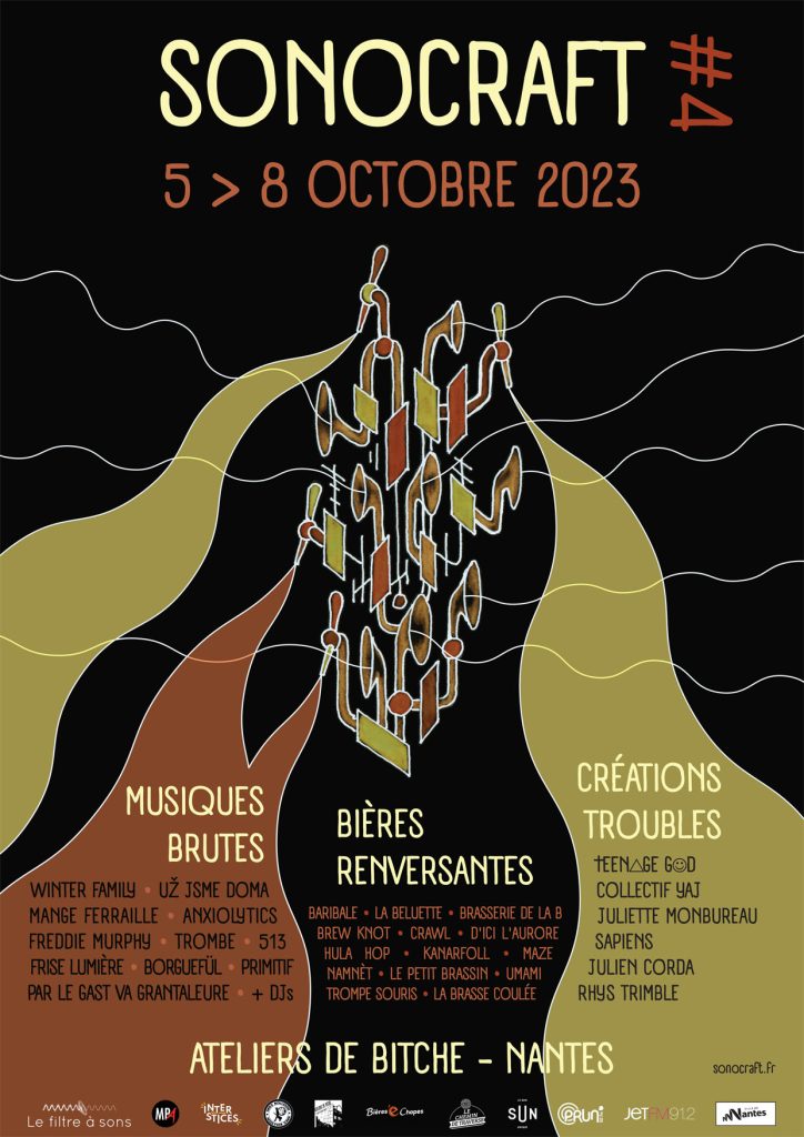 Affiche Sonocraft #4, du 5 au 8 octobre 2023 aux Ateliers de Bitche à Nantes